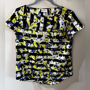 Peter Pilotto Black and Yellow Abstract Top
